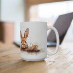 Kreative Aquarell-Kaffeetasse mit Kaninchenmotiv – Ideal für Tierliebhaber als Geschenk