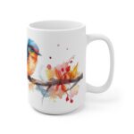 Weißer Keramikbecher mit Quetzal-Aquarellmotiv – Ideal für jeden Anlass