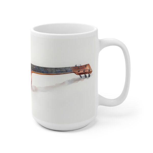 Keramiktasse mit roter Akustikgitarre im Aquarellstil – Perfektes Geschenk für Musikliebhaber