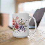 Aquarell Mohnblumen Keramiktasse – Stilvolle Tasse für Blumenliebhaber