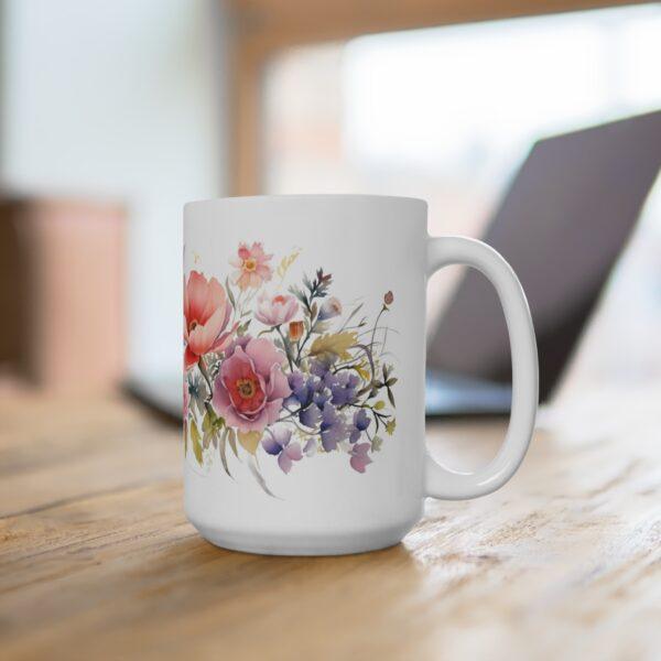 Aquarell Mohnblumen Keramiktasse – Stilvolle Tasse für Blumenliebhaber