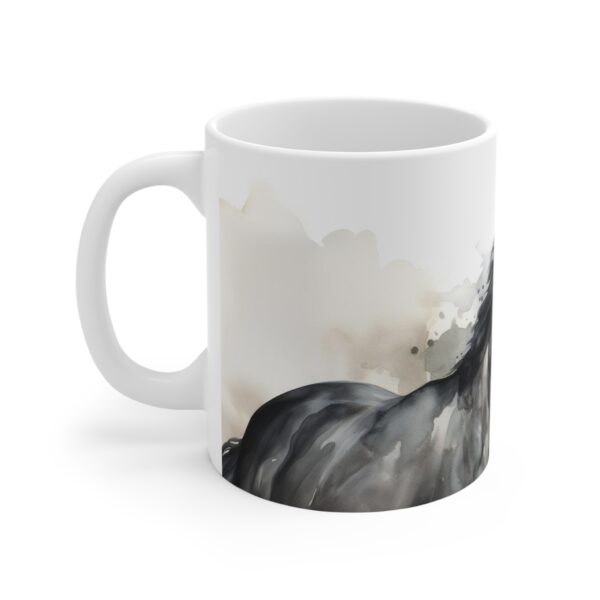 "Weiße Aquarell-Pferde Tasse – Kreatives Geschenk für Pferdefans"