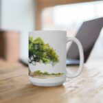 Eiche Aquarelliert Keramikbecher - Hochwertige Tasse für Kaffee und Tee