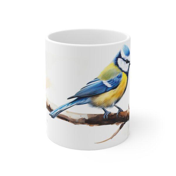 Blaumeise Aquarell Tasse - Stylischer Vogel Design Becher für Vogelbeobachter und Naturfreunde