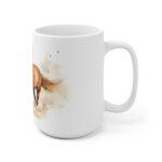 Weiße Aquarell Pferde Tasse - Kreatives Geschenk für Pferdefans