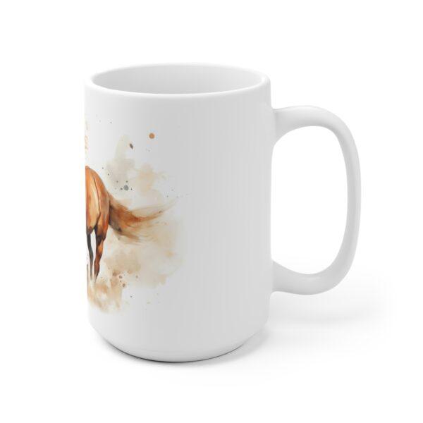 Weiße Aquarell Pferde Tasse - Kreatives Geschenk für Pferdefans