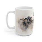 Weiße Keramiktasse mit Rinder-Motiv im Aquarell-Stil - Perfektes Geschenk für Landwirte und Tierliebhaber