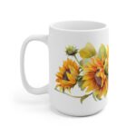 Sonnenblumen Aquarell Tasse - Farbige Blumentasse für Blumenliebhaber und Naturfreunde