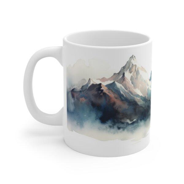 Bedruckte Geschenktasse mit Aquarell Landschaft - Alpen Berge Kaffeetasse für Natur-Liebhaber