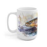 Forelle Aquarell Tasse – Becher mit lebendigem Fischmotiv für Angler und Naturfreunde