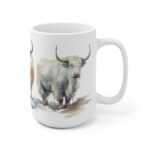 Longhorn Aquarell Tasse – Tierliebhaber Becher mit majestätischem Bergtier Design für Naturenthusiasten