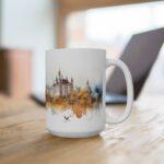 Aquarell Tasse Neuschwanstein Motiv – Perfektes Geschenk für Reisefreunde und Entdecker in Bayern