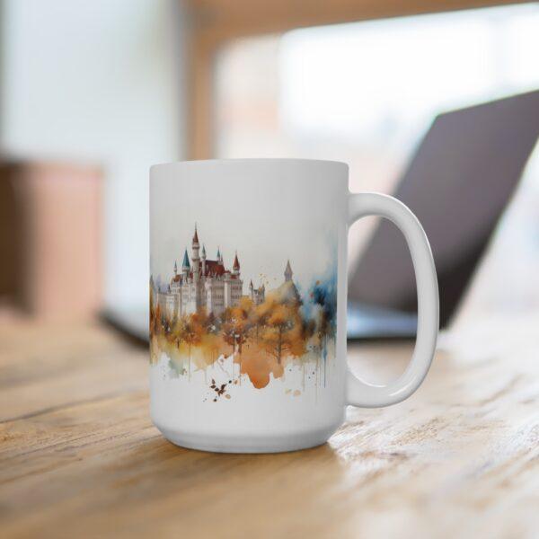 Aquarell Tasse Neuschwanstein Motiv – Perfektes Geschenk für Reisefreunde und Entdecker in Bayern