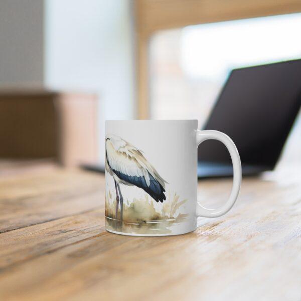 Storch Aquarell Tasse - Eleganter Becher für Natur- und Vogelliebhaber