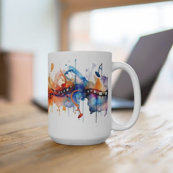 Abstrakte Musiknoten Tasse im Aquarellstil – Becher für Musikliebhaber und Kreative