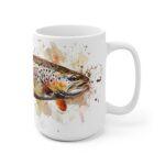 Aquarell Tasse mit Forellenmotiv - Idealer Becher für Angler und Naturfreunde