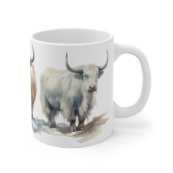 Longhorn Aquarell Tasse – Tierliebhaber Becher mit majestätischem Bergtier Design für Naturenthusiasten