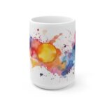 Abstrakte Wasserfarben Tasse – Künstlerischer Aquarell Becher für Kunstliebhaber und Kreative