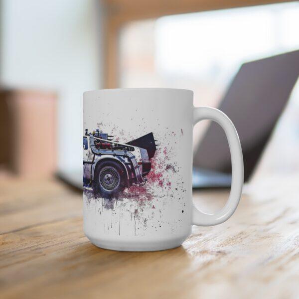 Delorean Aquarell Tasse - Zurück in die Zukunft Becher für Filmfans und Zeitreisende