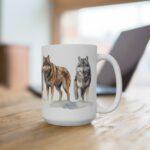 Wolfsrudel Aquarell Tasse - Wildtier Design Becher für Natur- und Wolfsliebhaber