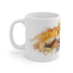 Weiße Keramiktasse im Aquarell-Stil - Ideal für Reptilienfans und als Geschenk