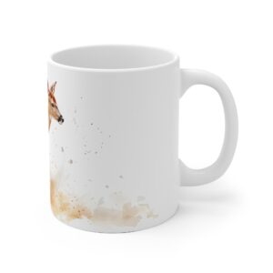 Aquarell Rehkitz Tasse aus Keramik – Charmantes Design für Liebhaber von Naturmotiven