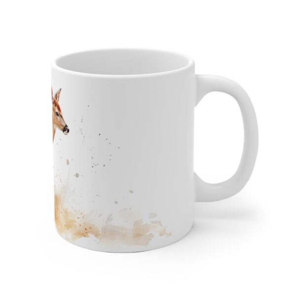 Aquarell Rehkitz Tasse aus Keramik – Charmantes Design für Liebhaber von Naturmotiven