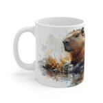 Aquarell Capybara Tasse - Kaffeetasse für Tier- und Naturfreunde mit süßem Nagetier-Design