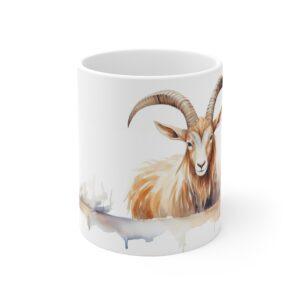 Steinbock Aquarell Tasse – Becher mit majestätischem Bergtier Design für Natur- und Wildtierliebhaber