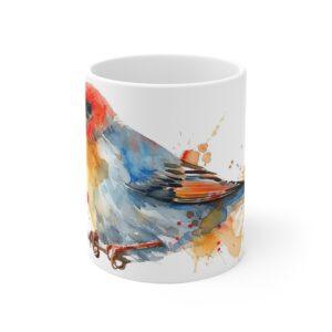 Aquarell Zebrafink Vogel Becher – Stylischer Kaffeebecher für Vogel-Liebhaber