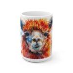 Lama Alpaka Portrait Aquarell Tasse – Becher für Tierfreunde und Alpaka-Liebhaber