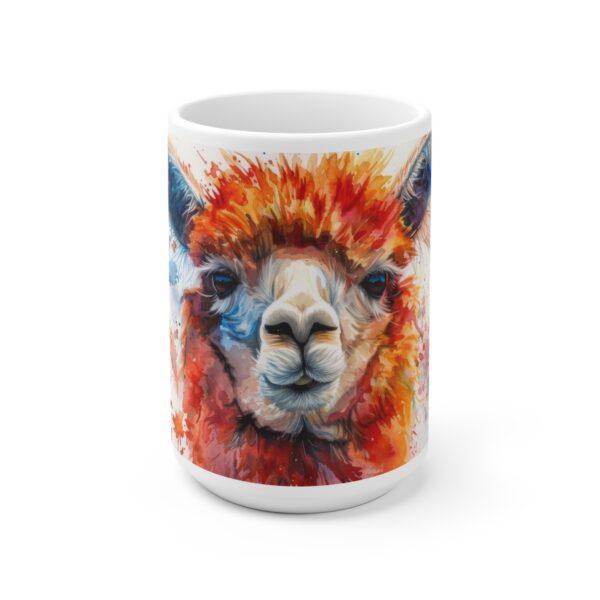 Lama Alpaka Portrait Aquarell Tasse – Becher für Tierfreunde und Alpaka-Liebhaber