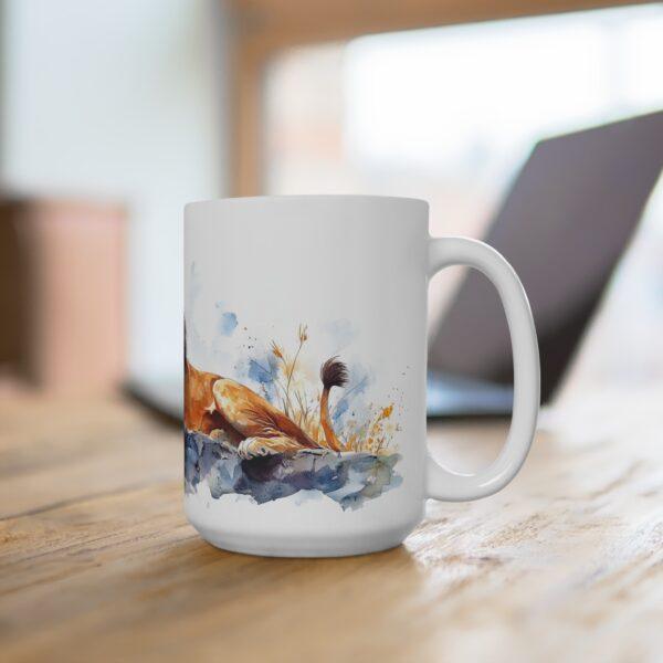 Brüllender Löwe Aquarell Tasse - Kaffeetasse für Tier- und Naturliebhaber