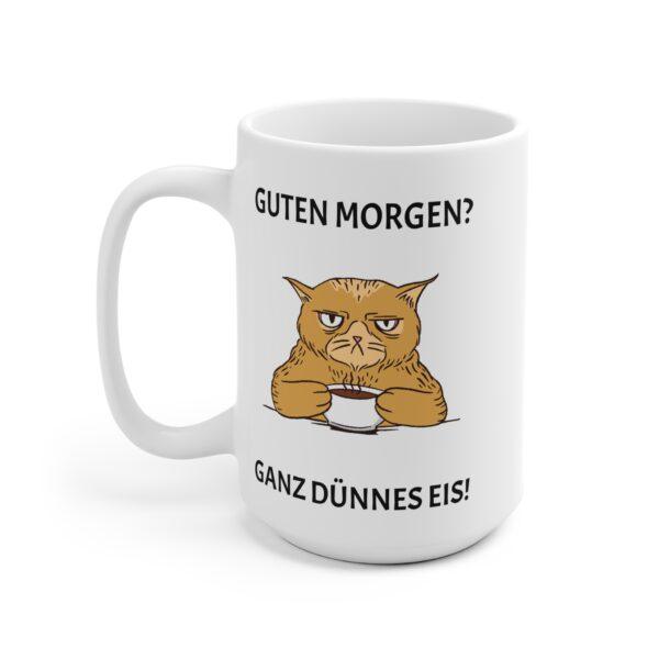 "Grumpy Cat Kaffeetasse 'Guten Morgen? Dünnes Eis!' – Lustiges Geschenk für Katzenliebhaber"