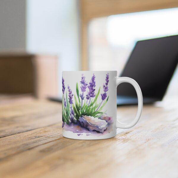 Lavendel Aquarell Tasse - Beruhigendes Blumenmotiv für Entspannung und Genuss