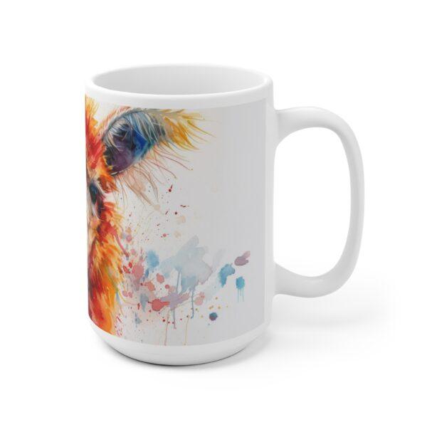 Lama Alpaka Portrait Aquarell Tasse – Becher für Tierfreunde und Alpaka-Liebhaber