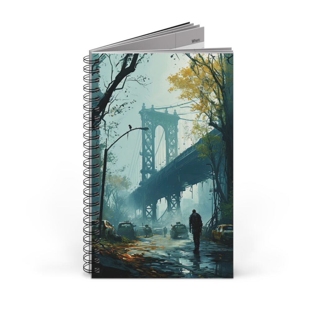 Aquarell Zombie-Br&uuml;cke Ringnotizbuch - 4 Varianten: Blanko, Liniert, Punktkariert, Aufgabenplaner