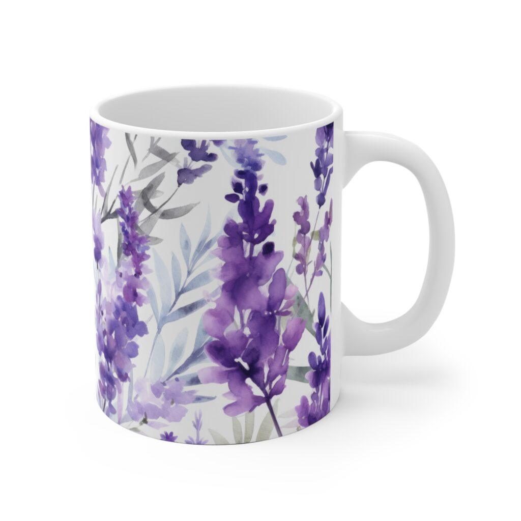 Entspannende Lavendel Aquarell Tasse &ndash; Keramiktasse f&uuml;r Teegenuss und stilvolle Dekoration