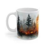 Aquarell Halloween Tasse mit gruseligem Kürbismotiv