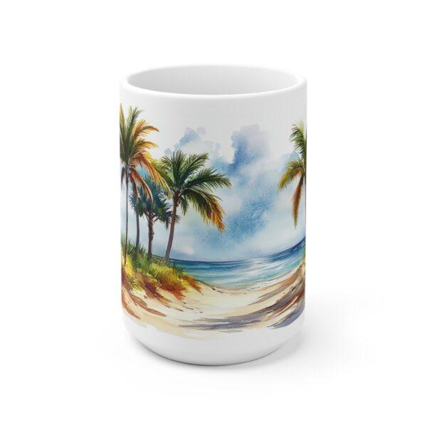 Strandmotiv Kaffeetasse – Perfektes Geschenk für Strandliebhaber mit komfortablem Griff