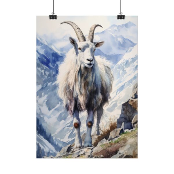 Majestätisches Steinbock Aquarell Poster - Bergtier Kunstwerk für Tierliebhaber