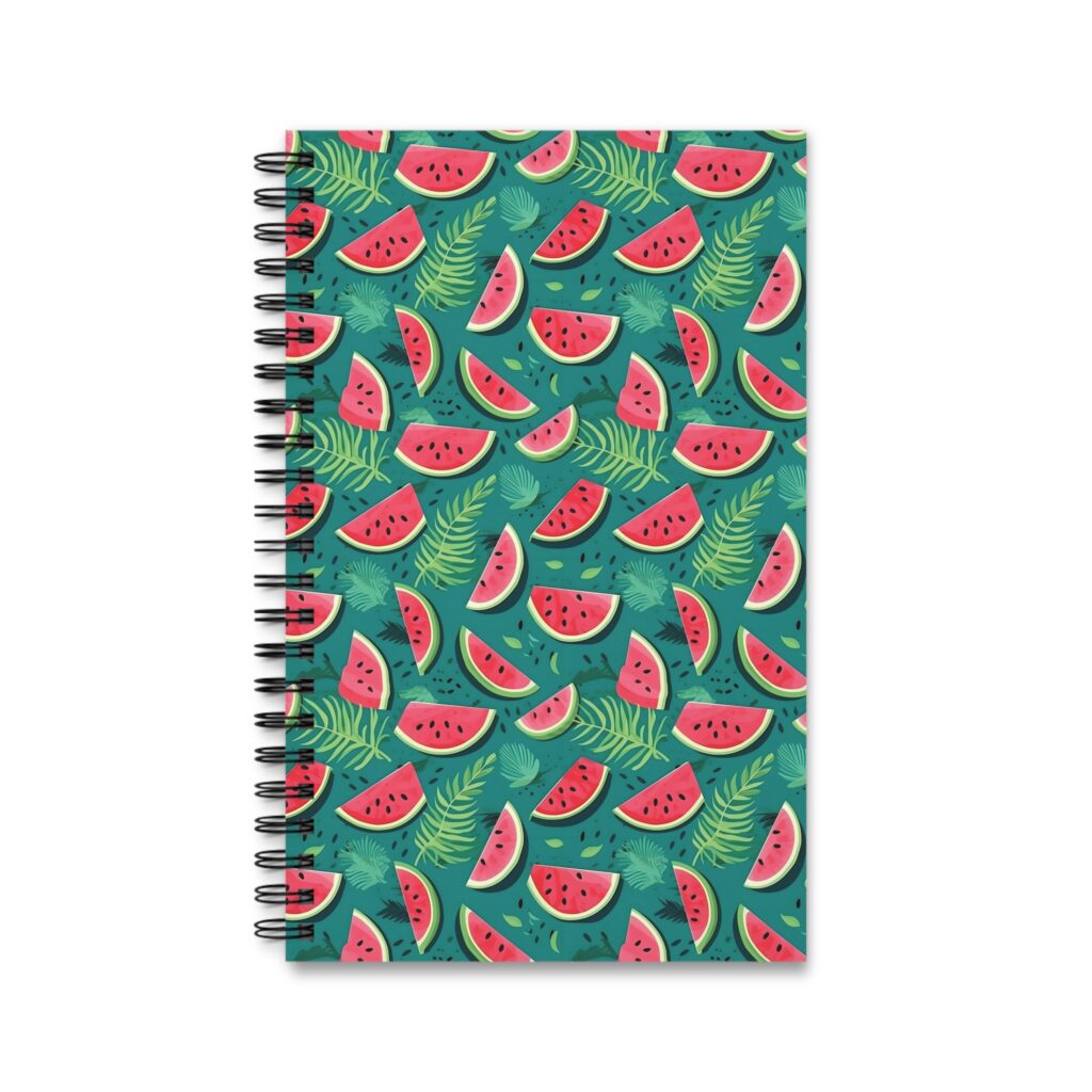 Aquarell Pflanzenmuster Notizbuch - Melone, Farn, Monstera - Diverse Layouts verf&uuml;gbar