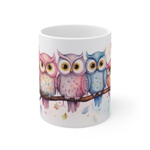 Eulen Aquarell Tasse - Kinderfreundlicher Becher mit Vogelmotiv für kleine Naturfreunde