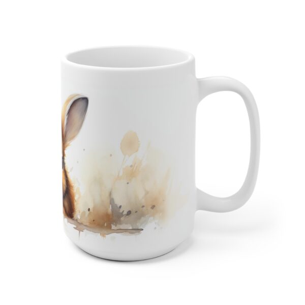 Weiße Aquarell Kaffee Tasse mit Kaninchenmotiv – ideales Geschenk für Tierliebhaber