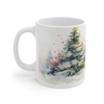 Weihnachtstasse mit Aquarell-Motiv - Festliche Keramikbecher für besondere Geschenke und saisonale Freude