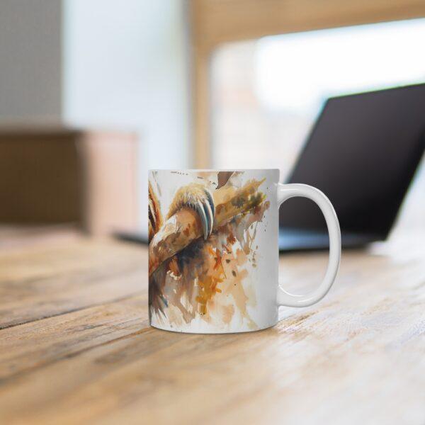 Faultier Keramiktasse mit Aquarelldesign - Spülmaschinen- und Mikrowellengeeignet