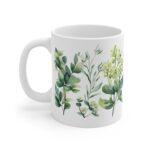 Aquarell Pflanzen Kaffeetasse - Bedruckte Geschenkidee mit Blumenmotiv