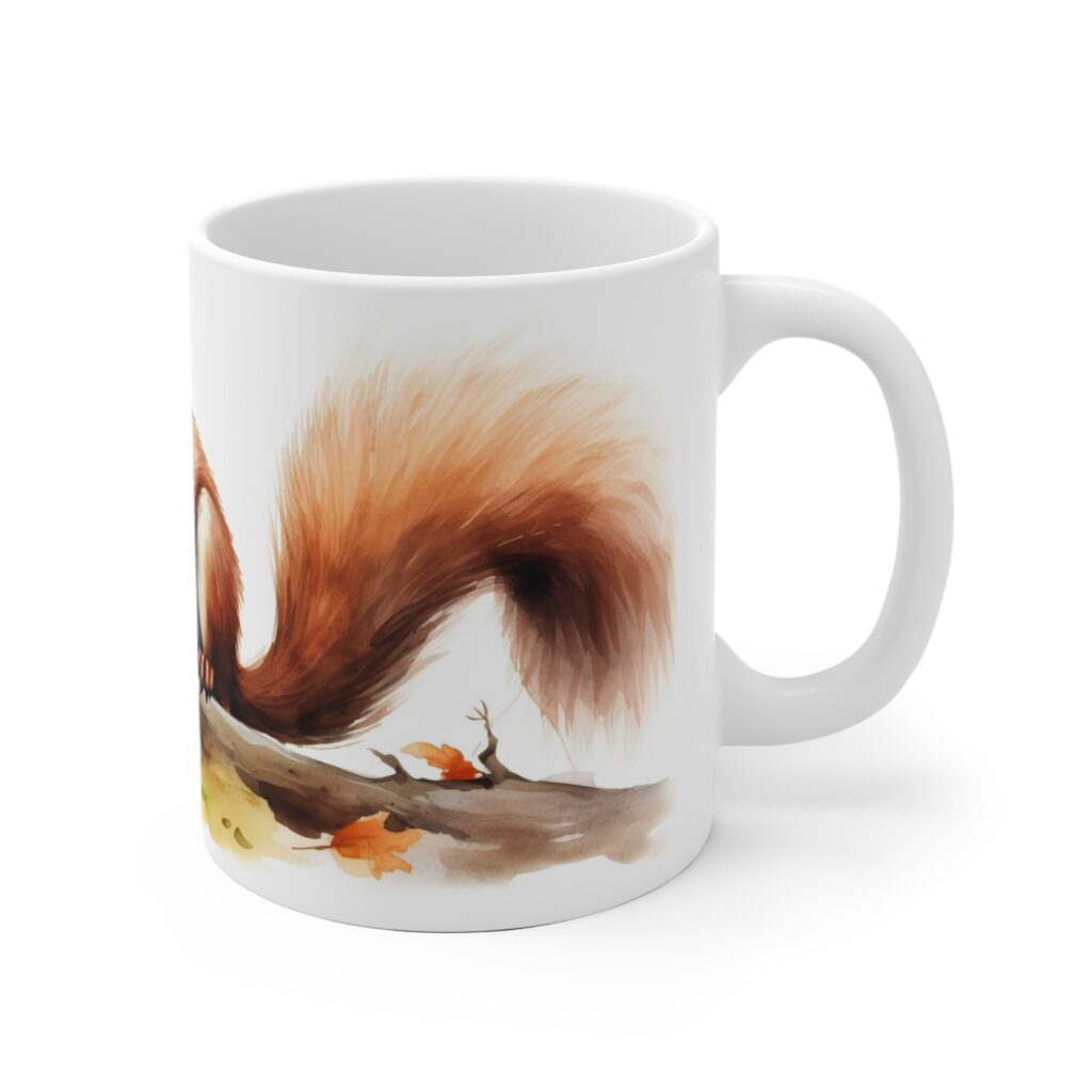 Eichh&ouml;rnchen Aquarell Tasse &ndash; Verspielte Waldtier Tasse f&uuml;r Naturfreunde und Tierliebhaber