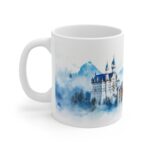 Weiße Tasse mit Neuschwanstein Motiv – Perfektes Geschenk für Reisefreunde und Wanderlustige