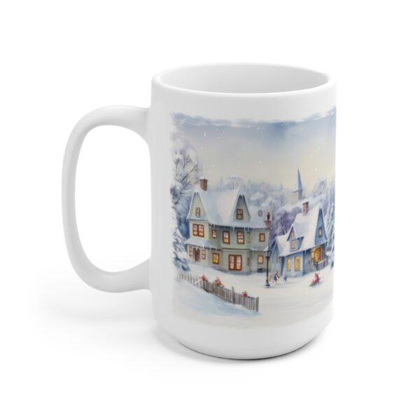 Winterdorf Aquarell Tasse - Gemütliche Keramiktasse für die kalte Jahreszeit